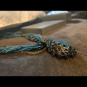 Vintage Look Peacock Necklace